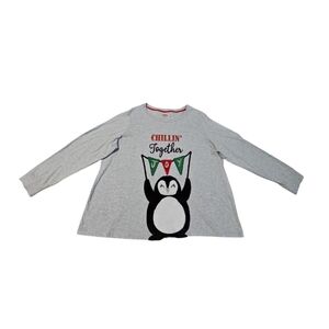 Holiday‎ Time Women's Penguin Long Sleeve Shirt Size 3x